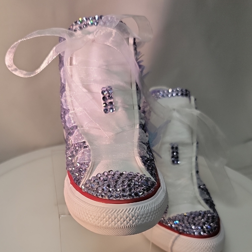Converse Kids Purple Glitter High-Tops